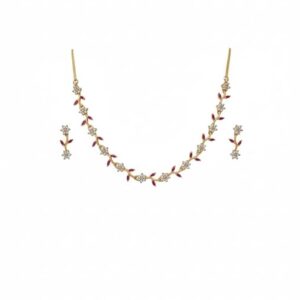 Crystal and Gold-Plated Floral Necklace