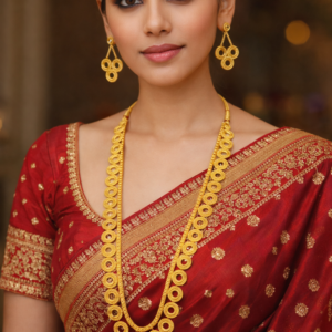 Circular Design Gold Plated Necklace