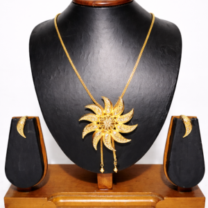 Sunburst Design Gold Plated Necklace