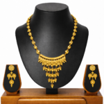 Teardrop Link Pendant Design Gold Plated Necklace